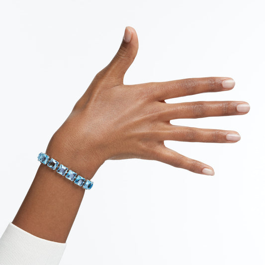 MILLENIA TENNIS BRACELET MEDIUM - BLUE, RHODIUM